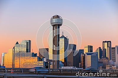 Dallas City skyline at twilight Stock Photo