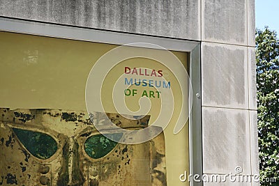 Dallas Museum of Art Sign Editorial Stock Photo