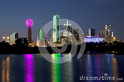 Dallas skyline night scenes Editorial Stock Photo