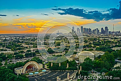 Dallas Skyline Sunset Editorial Stock Photo