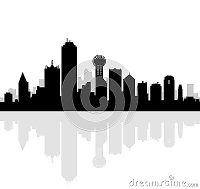Dallas Skyline-Vector Vector Illustration