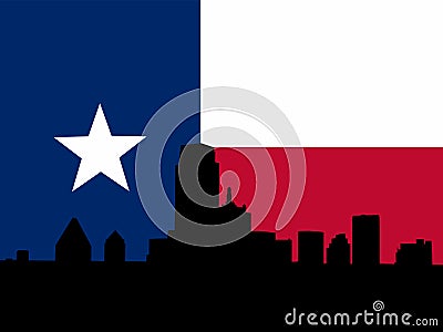 Dallas with Texan flag Vector Illustration