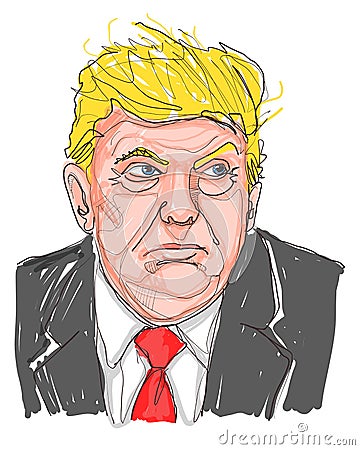 Donald Trump hand drawn vector illustration Vector Illustration