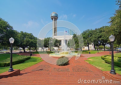 The Dallas Union train station, plaza, and tower Stock Photo