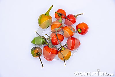 Dalle Khursani, Green Chilli Akabare Khursani, red cherry pepper chilli Stock Photo