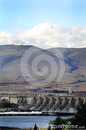 The Dalles Dam Stock Photo