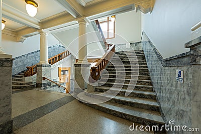 The Lobby in the Wasco County Courthouse, The Dalles, Oregon, USA Editorial Stock Photo