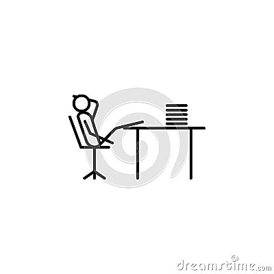 dally at work outline icon. Element of lazy person icon for mobile concept and web apps. Thin line icon dally at work can be used Stock Photo