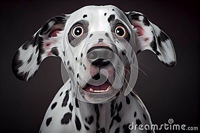 Dalmatian Dog emotional Dalmatiner Stock Photo