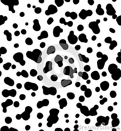 Dalmatian dog seamless pattern. Cow skin texture. Vector Illustration