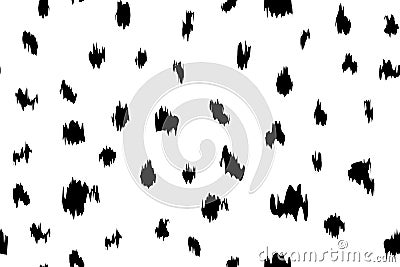 Dalmatian fur black and white simple seamless pattern Vector Illustration