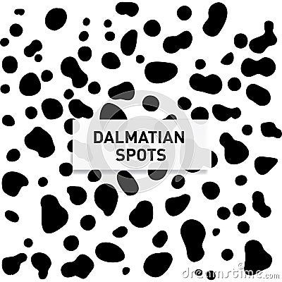 Dalmatian spots. Seamless Dalmatian spots for print design. White background. Animal spots, Seamless pattern Vector Illustration