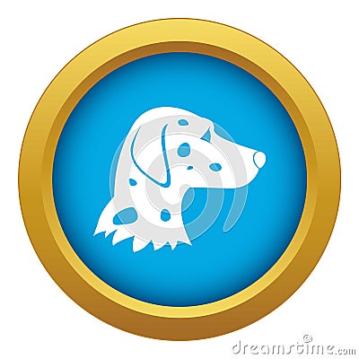 Dalmatians dog icon blue vector isolated Vector Illustration