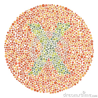 Red Green Color Blind Test Upper Letter X Vector Illustration