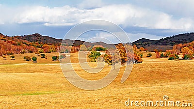 Dam Autumn in Inner Mongolia Stock Photo