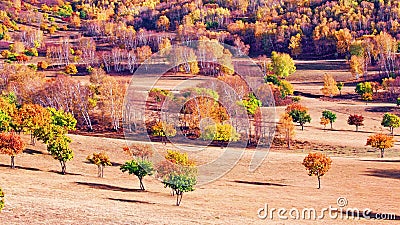 Dam Autumn in Inner Mongolia Stock Photo