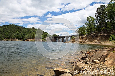 Dam at Broken Bow Lake Stock Photo