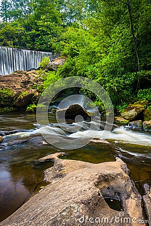 Dam and cascades on the Cullasaja River Stock Photo