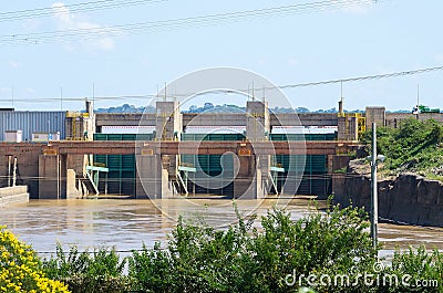 Dam of hydroelectric plant of Santo Antonio in Porto Velho Editorial Stock Photo