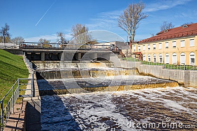 Dam on the Izhora River Stock Photo