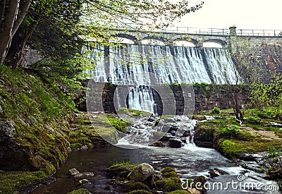 Dam on the Lomnica River Stock Photo