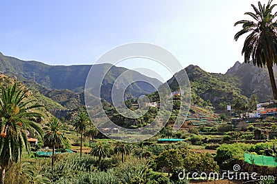 Dam near Vallehermoso on La Gomera Island, Canary Islands, Spain Stock Photo