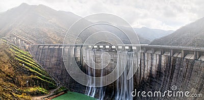 Dam with overflow Stock Photo