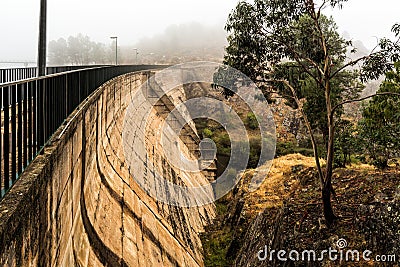 Dam on the Ponsul river, Penha Garcia, Portugal Stock Photo