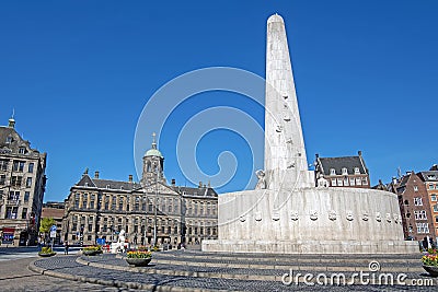 The Dam Square in Amsterdam Netherlands Editorial Stock Photo