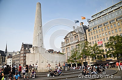 Dam Square Monument Editorial Stock Photo