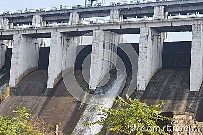 Water dam on river Stock Photo