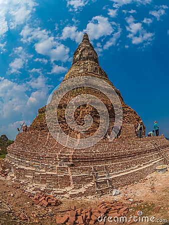 That Dam stupa. Muang Khoun, Laos Editorial Stock Photo