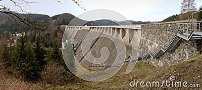 Dam of Virska prehrada - water reservoir Stock Photo