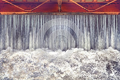 Dam water release, water Gates for Irrigation Stock Photo