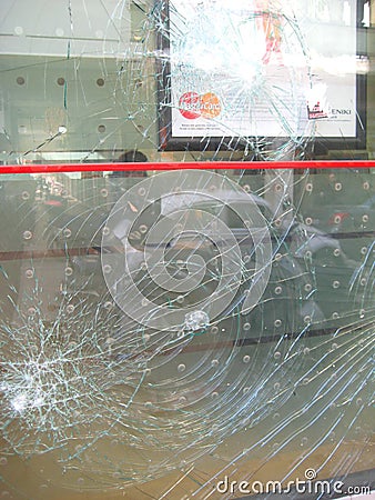 Damage From Riots, Patra Greece Editorial Stock Photo