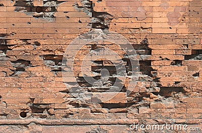 Damaged Brick Wall Stock Photo