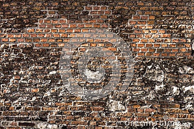 Damaged brick wall texture Stock Photo