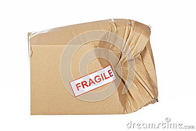 Damaged cardboard box Stock Photo