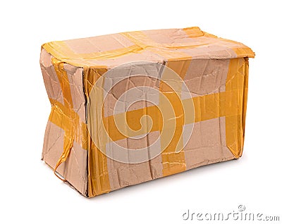 Damaged Cardboard Box Stock Photo