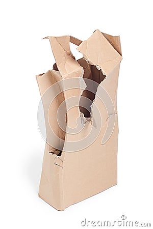 Damaged cardboard box Stock Photo