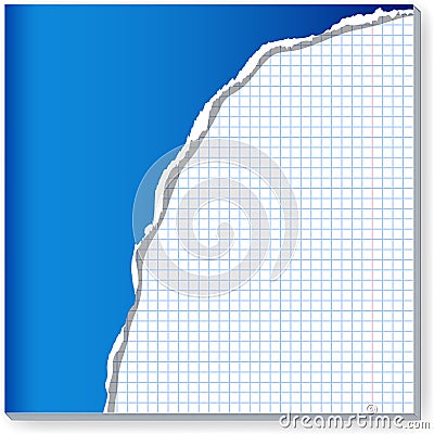 Damaged copybook. Vector Illustration