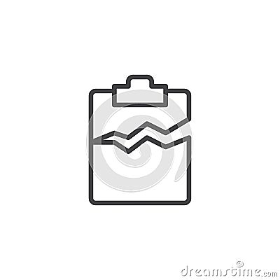 Damaged file line icon Vector Illustration