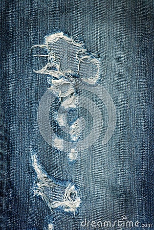 Damaged jeans Stock Photo