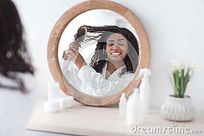 Damaged, matted, dry, unruly hair, hairstyle problems Stock Photo