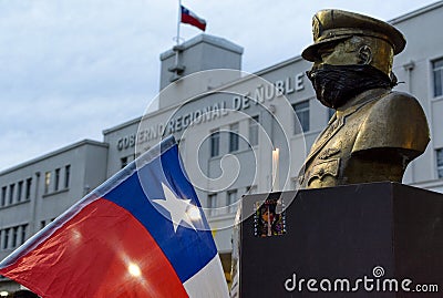 Damaged monument in Chile Editorial Stock Photo