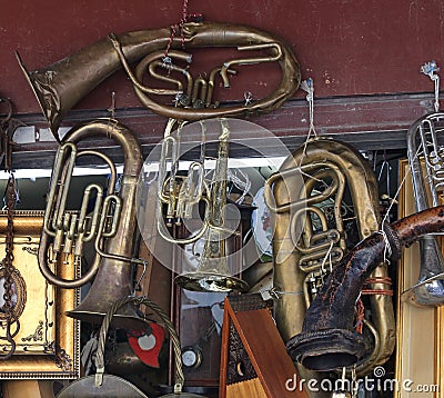 Damaged Musical Instruments Stock Photo