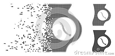 Damaged Pixel Halftone Intestinal Parasite Icon Vector Illustration
