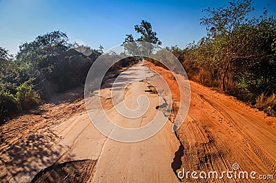 Damaged road Stock Photo