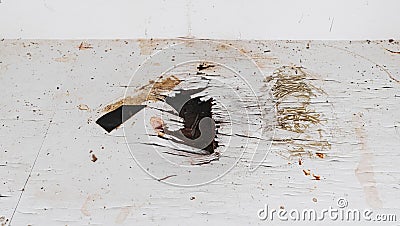 Damaged wooden furniture, Home problems Stock Photo