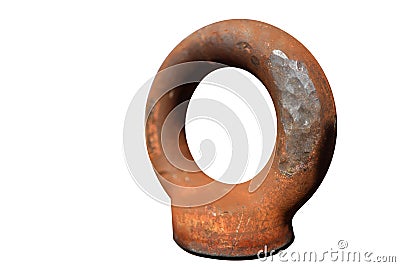 Damaging and old unsafely to used crane industry 24 tone of lifting lug, hook with isolated white background Stock Photo